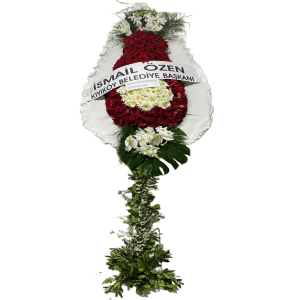 Kırmızı Beyaz Gerbera Çelenk